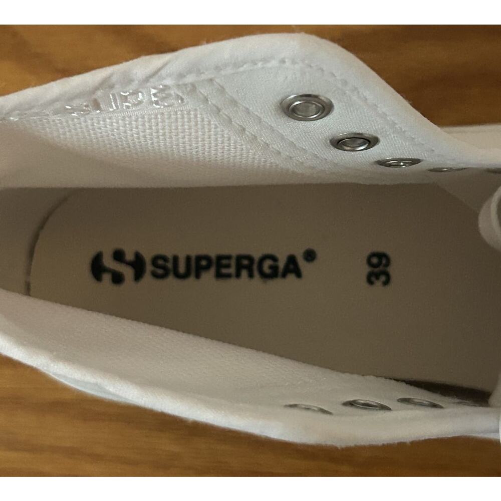 Superga Unisex White Canvas Lace Up High-Top Athletic Sneaker Men 6.5-Women 8 - Picture 8 of 11
